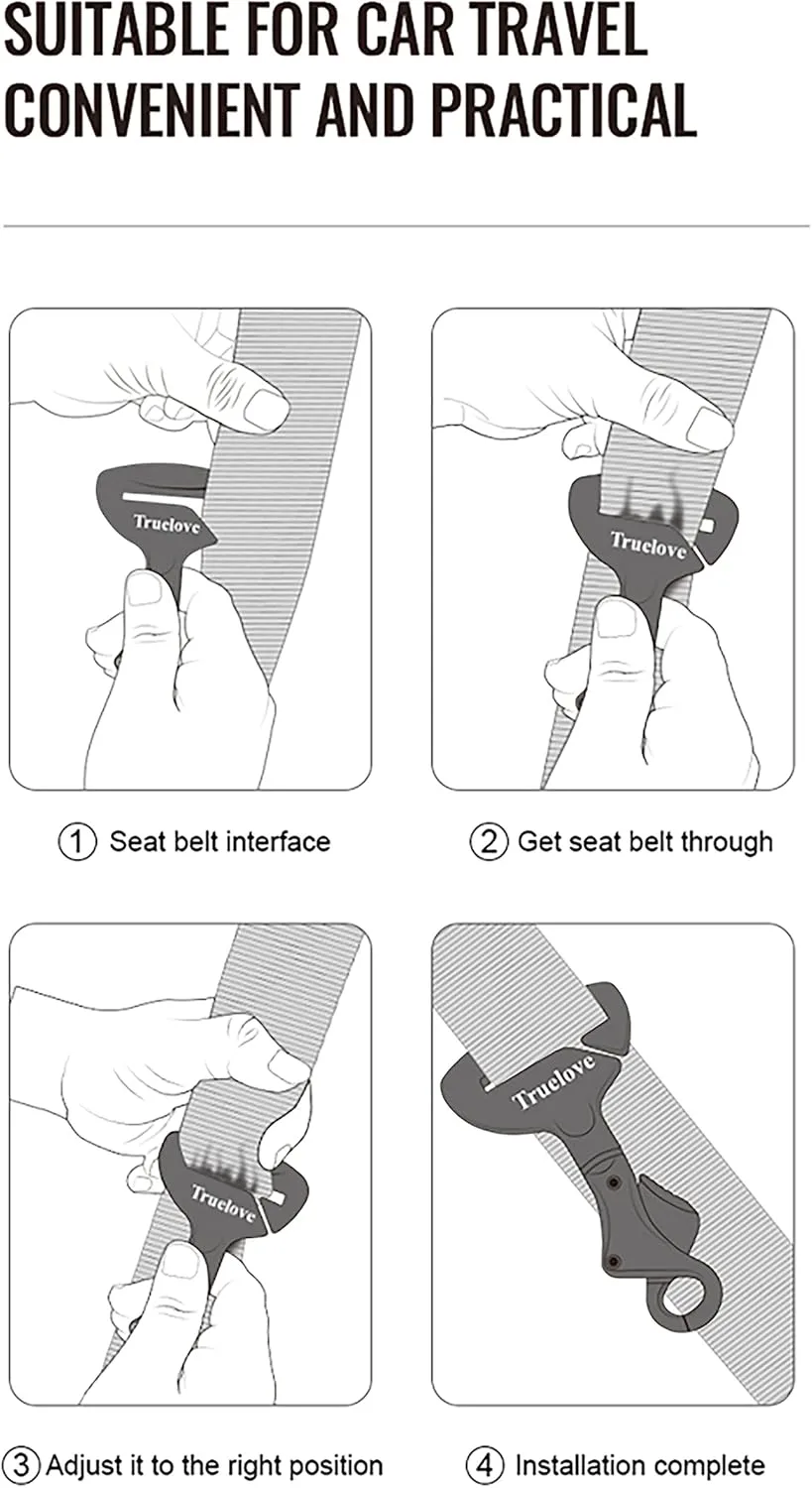 TRUE LOVE Vehicle Seat Belt Safety Buckle Lock, Fit Pet Harness Dog Car Travel Portable Lightweight